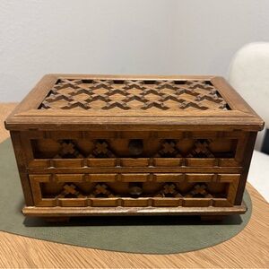 Vintage Mele Wooden Jewelry Box